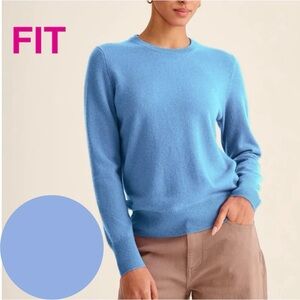 NAADAM Dusty Periwinkle Blue 100% Cashmere Long Sleeve Crewneck Sweater M size